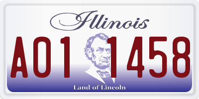 IL license plate A011458
