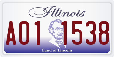 IL license plate A011538