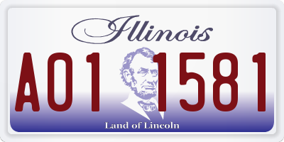 IL license plate A011581