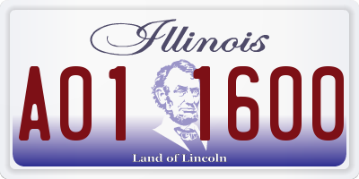 IL license plate A011600