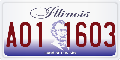 IL license plate A011603