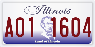 IL license plate A011604