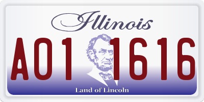 IL license plate A011616