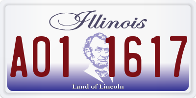 IL license plate A011617