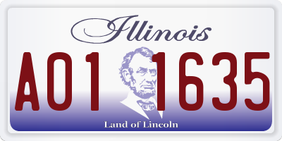 IL license plate A011635