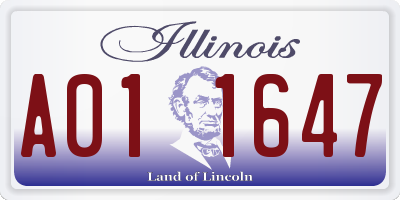 IL license plate A011647