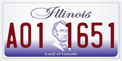 IL license plate A011651