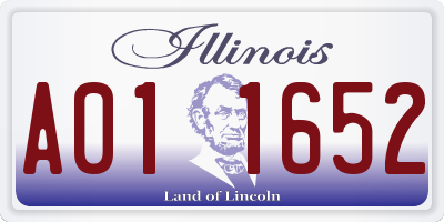 IL license plate A011652