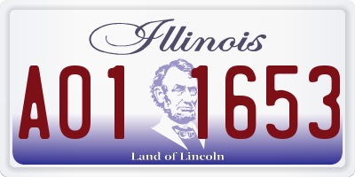 IL license plate A011653