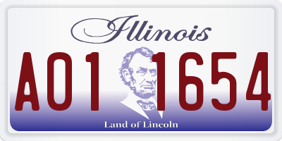 IL license plate A011654