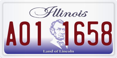 IL license plate A011658