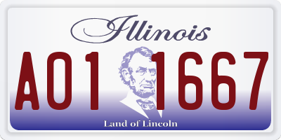 IL license plate A011667