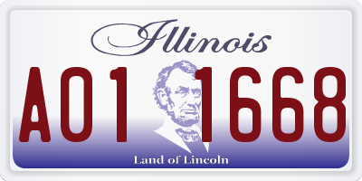 IL license plate A011668