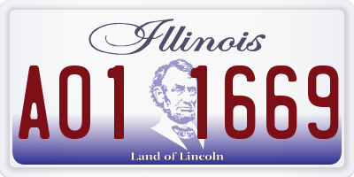 IL license plate A011669