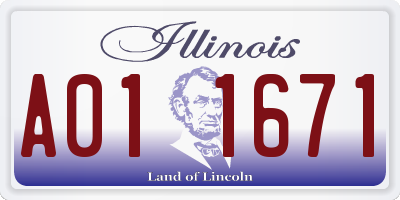 IL license plate A011671