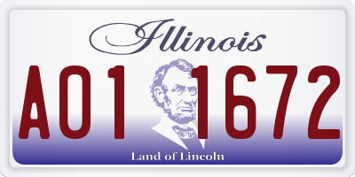 IL license plate A011672