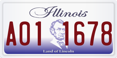 IL license plate A011678