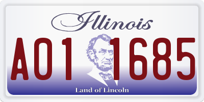 IL license plate A011685