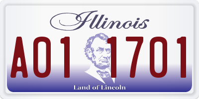 IL license plate A011701