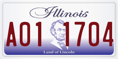 IL license plate A011704