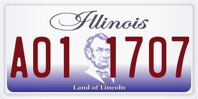 IL license plate A011707