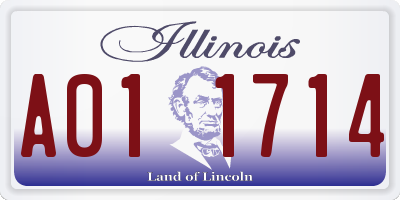 IL license plate A011714