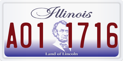 IL license plate A011716