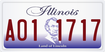 IL license plate A011717