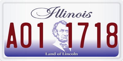 IL license plate A011718