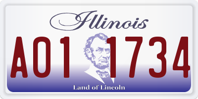 IL license plate A011734