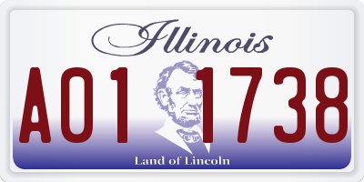 IL license plate A011738
