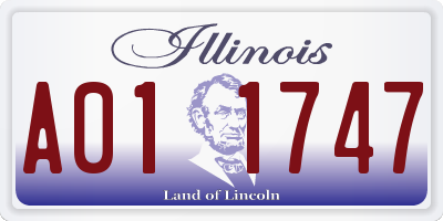 IL license plate A011747