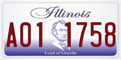 IL license plate A011758