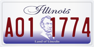 IL license plate A011774