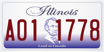 IL license plate A011778