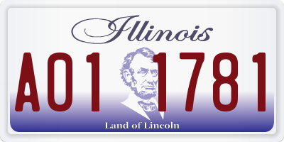 IL license plate A011781