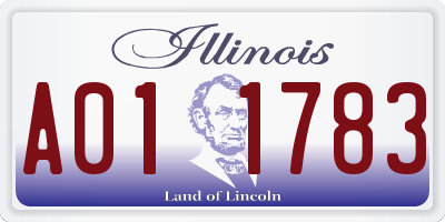 IL license plate A011783