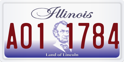 IL license plate A011784