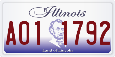IL license plate A011792