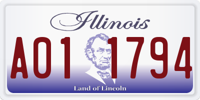 IL license plate A011794