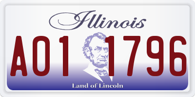 IL license plate A011796