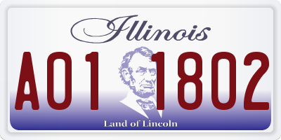IL license plate A011802