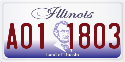 IL license plate A011803