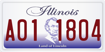 IL license plate A011804