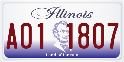 IL license plate A011807