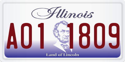 IL license plate A011809