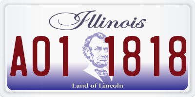 IL license plate A011818