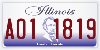 IL license plate A011819