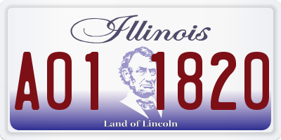 IL license plate A011820