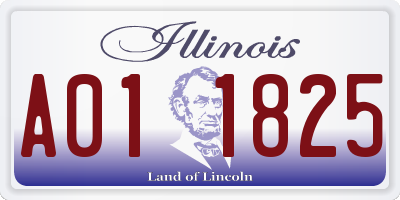 IL license plate A011825